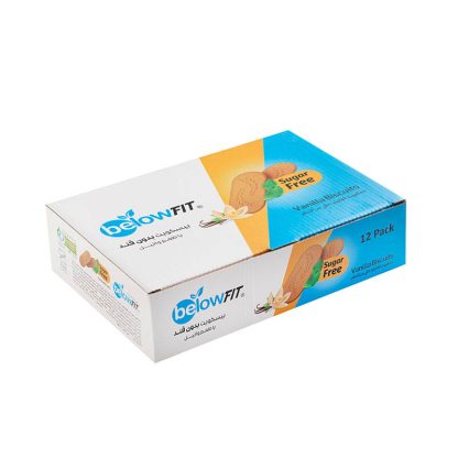بیسکویت تک نفره بدون قند با طعم وانیل 12 عددی