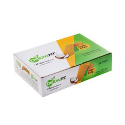 بیسکویت بدون قند نارگیلی تک نفره ۴۰ گرمی (بسته ۱۲ عددی)